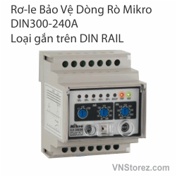 Relay bảo vệ dòng rò - loạn gắn trên din ray DIN 300 - 240A